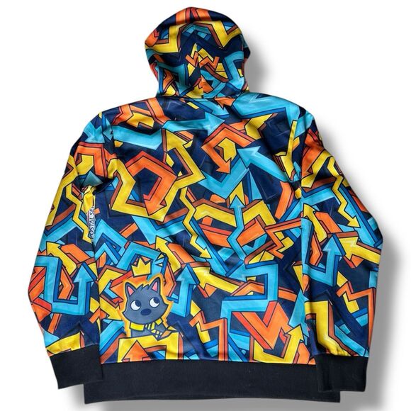 Denis Daily YouTuber Merchandise Blue Graffiti Pullover Hoodie Men’s Size S - Picture 6 of 7